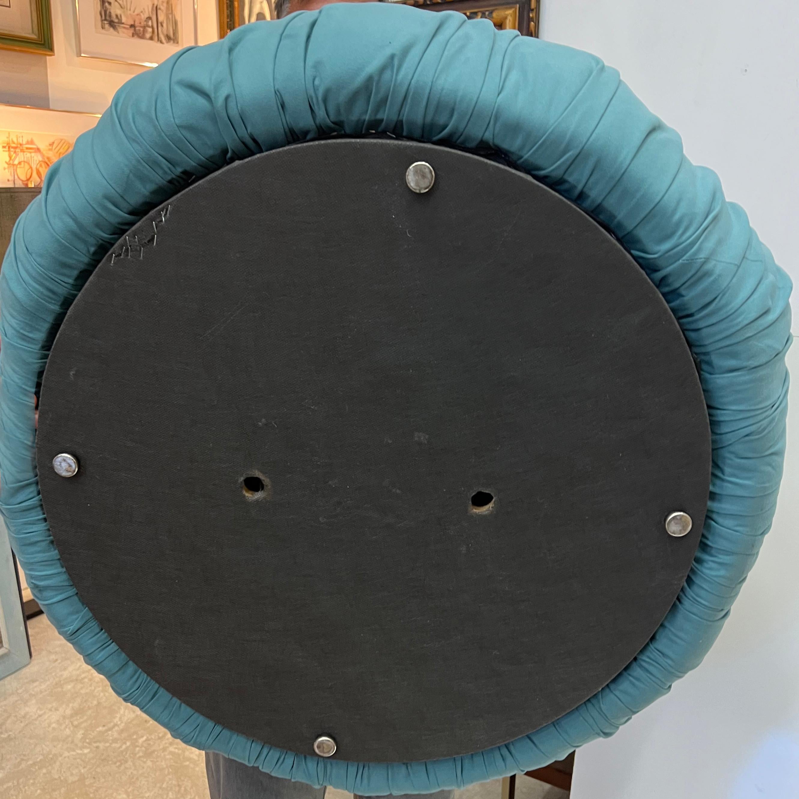 Postmodern Jason Kohairik Bolete II Style Swivel Pouf Chair Reupholstered For Sale 2