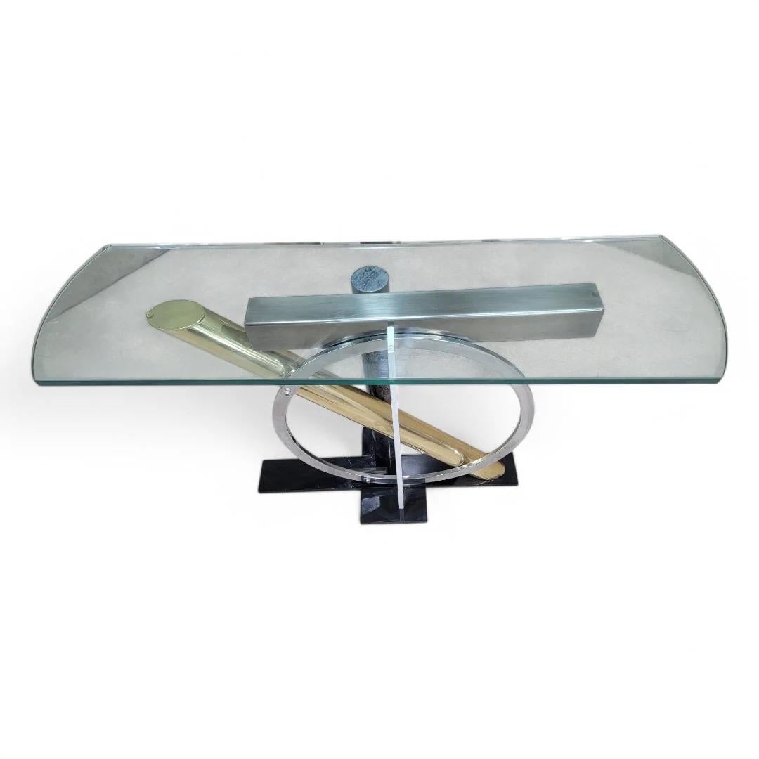 20th Century Postmodern Kaizo Oto For DIA Glass Top Console Table For Sale