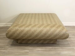 Postmodern Grasscloth Floating Coffee Table