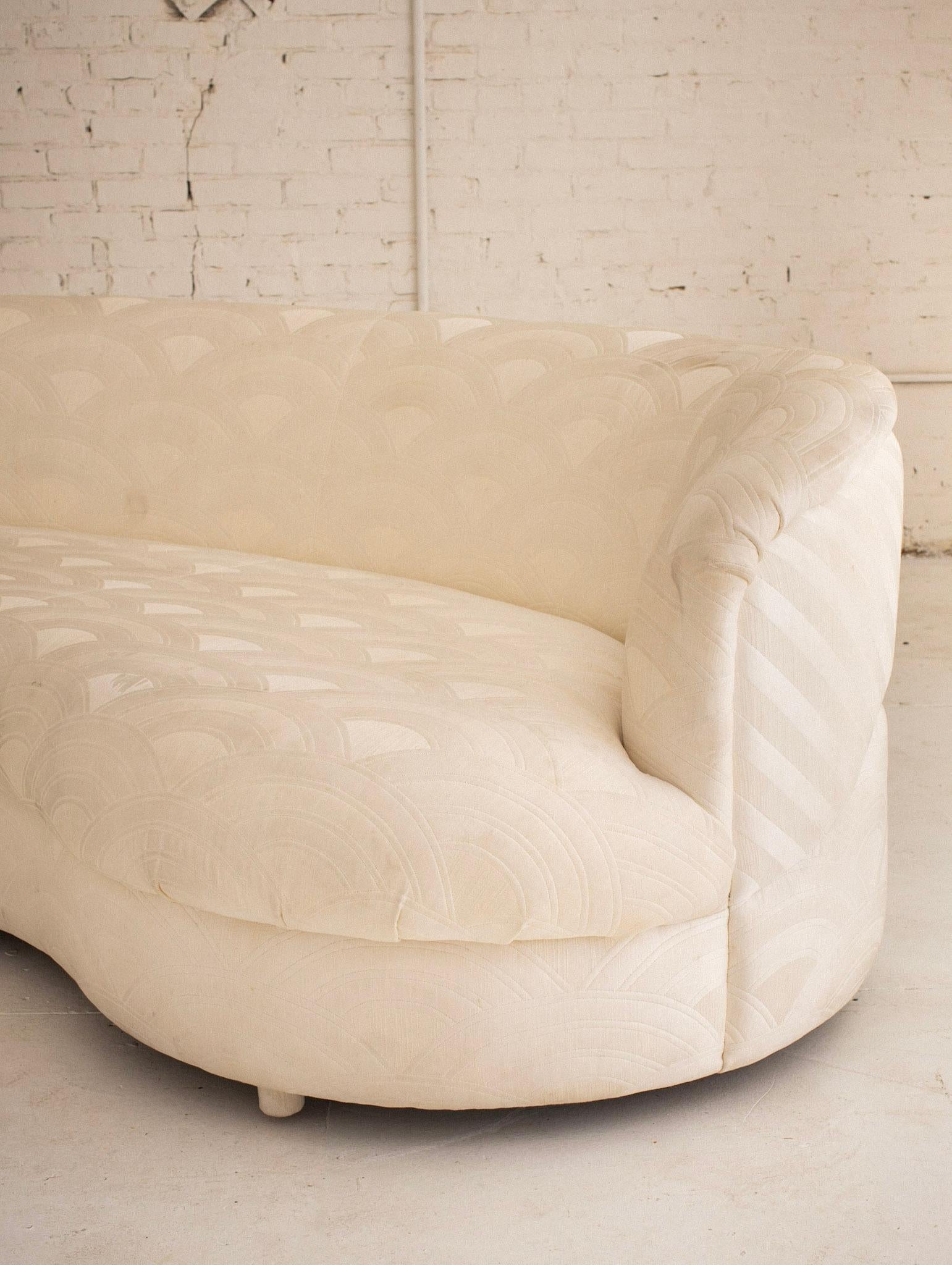 Upholstery Postmodern Kidney Cloud Form Sofa