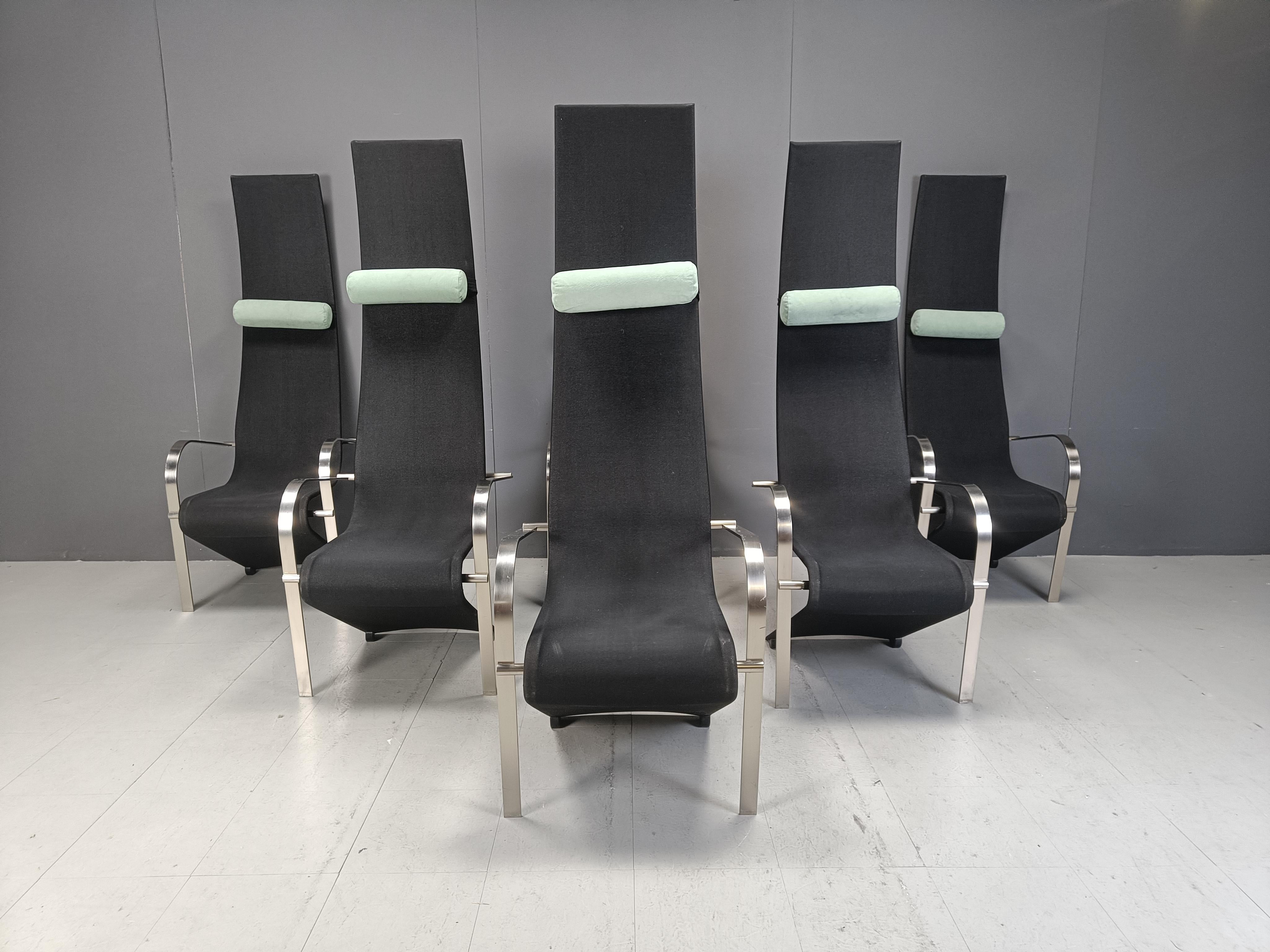 Postmoderne King-Esszimmerstühle von Belgochrom, 6er-Set (Belgisch) im Angebot