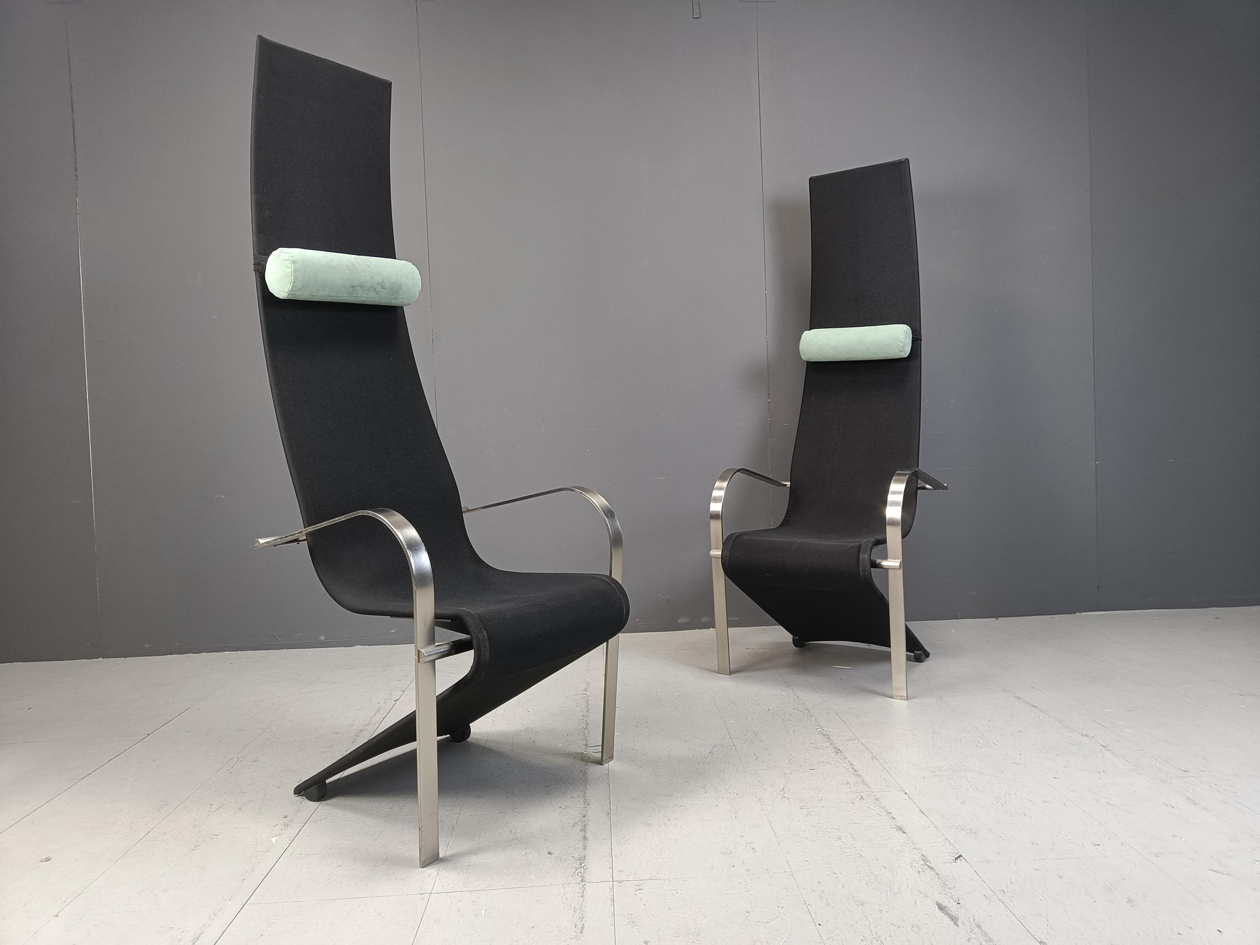 Postmoderne King-Esszimmerstühle von Belgochrom, 6er-Set im Angebot 1