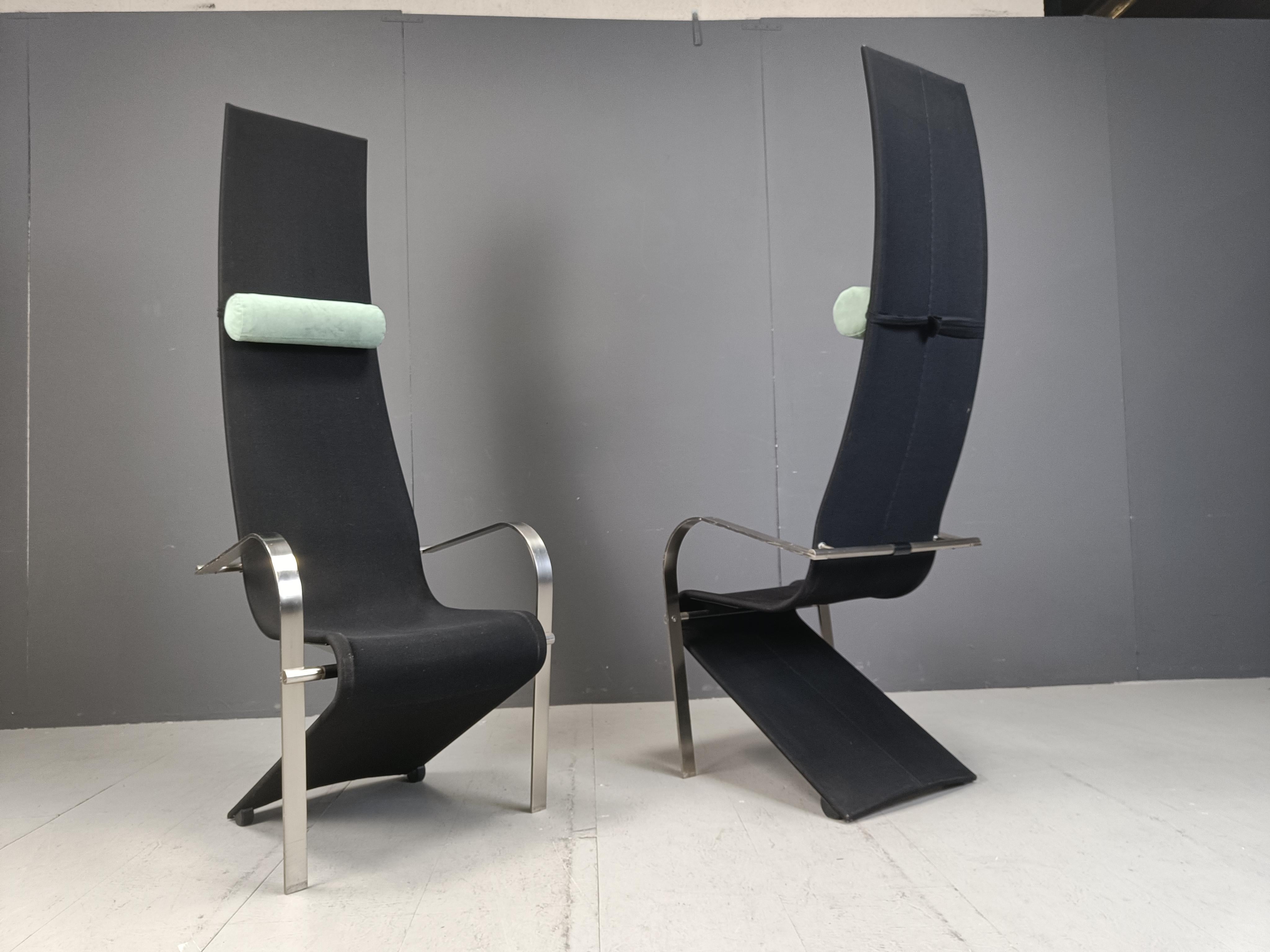 Postmoderne King-Esszimmerstühle von Belgochrom, 6er-Set im Angebot 3