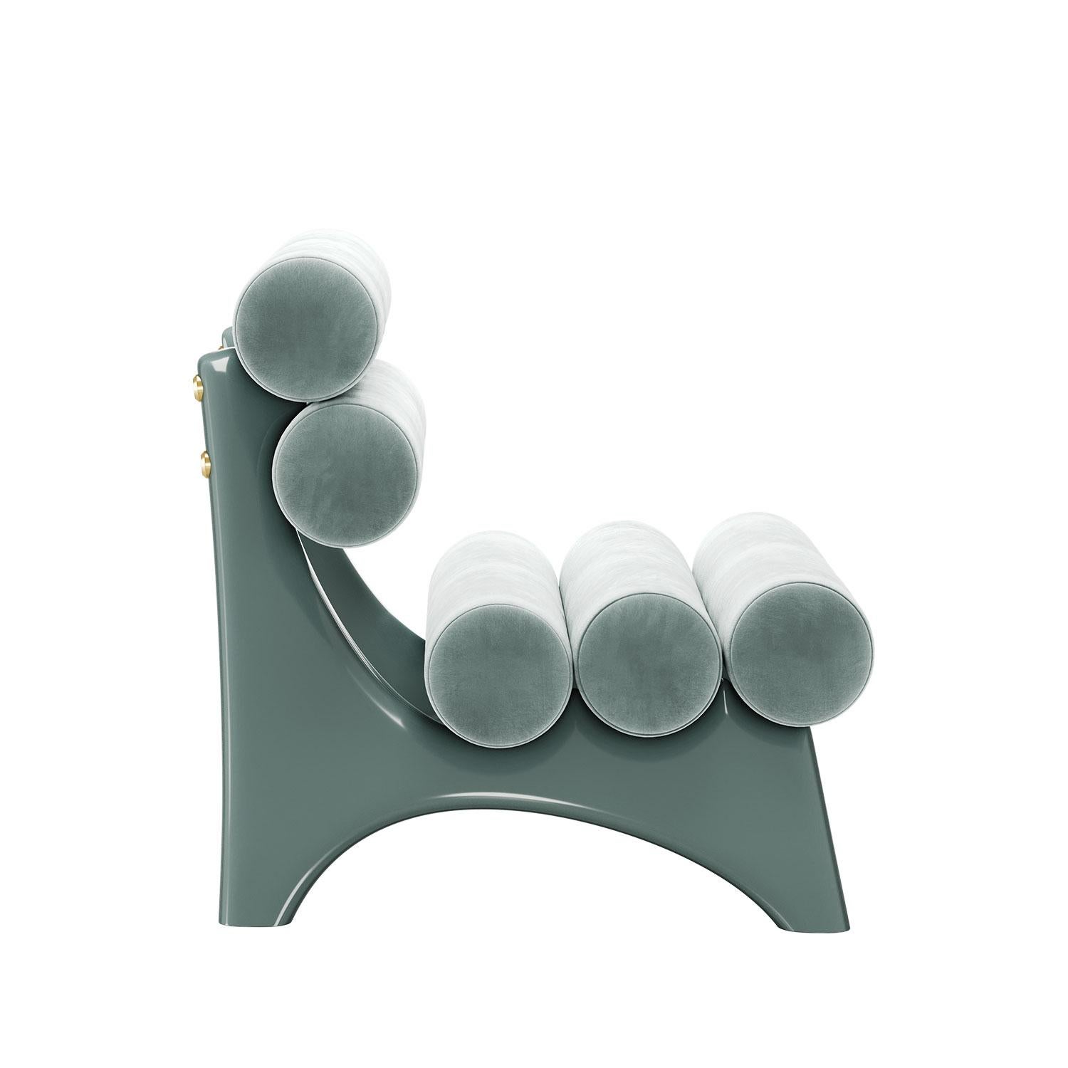 Post-Modern Postmodern Kintai Armchair with Arched Structure by Mavo Atelier, Handmade For Sale