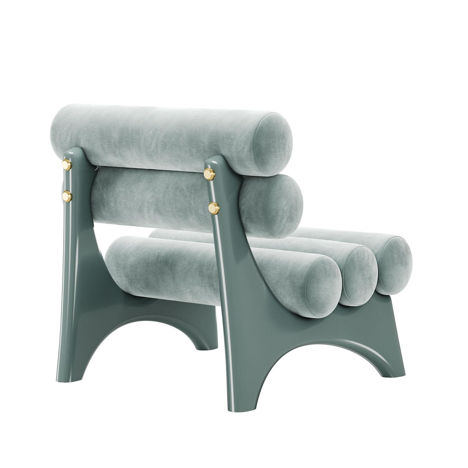 Portuguese Postmodern Kintai Armchair with Arched Structure by Mavo Atelier, Handmade For Sale
