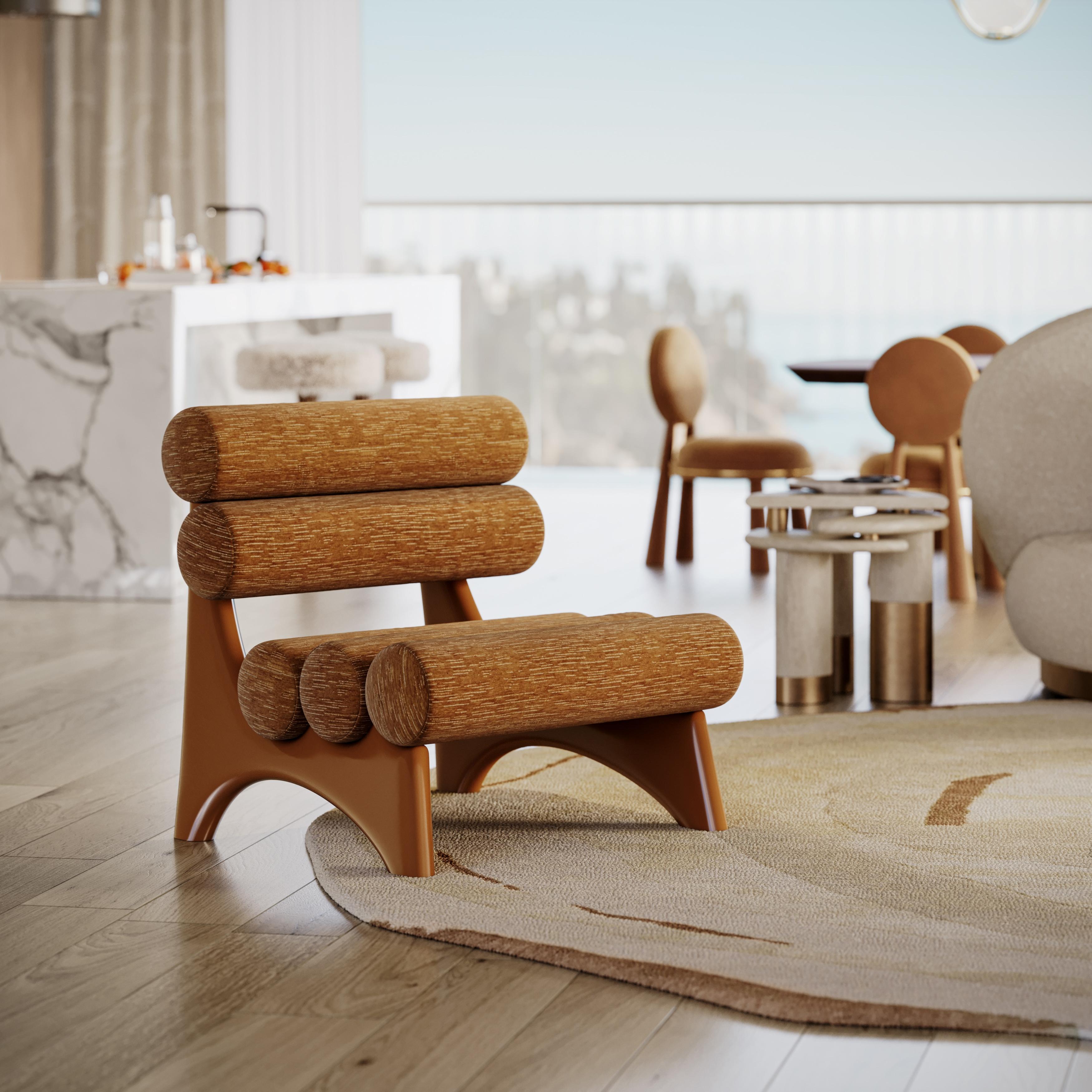 Postmodern Kintai Armchair with Arched Structure by Mavo Atelier, Handmade In New Condition For Sale In Trofa, PT