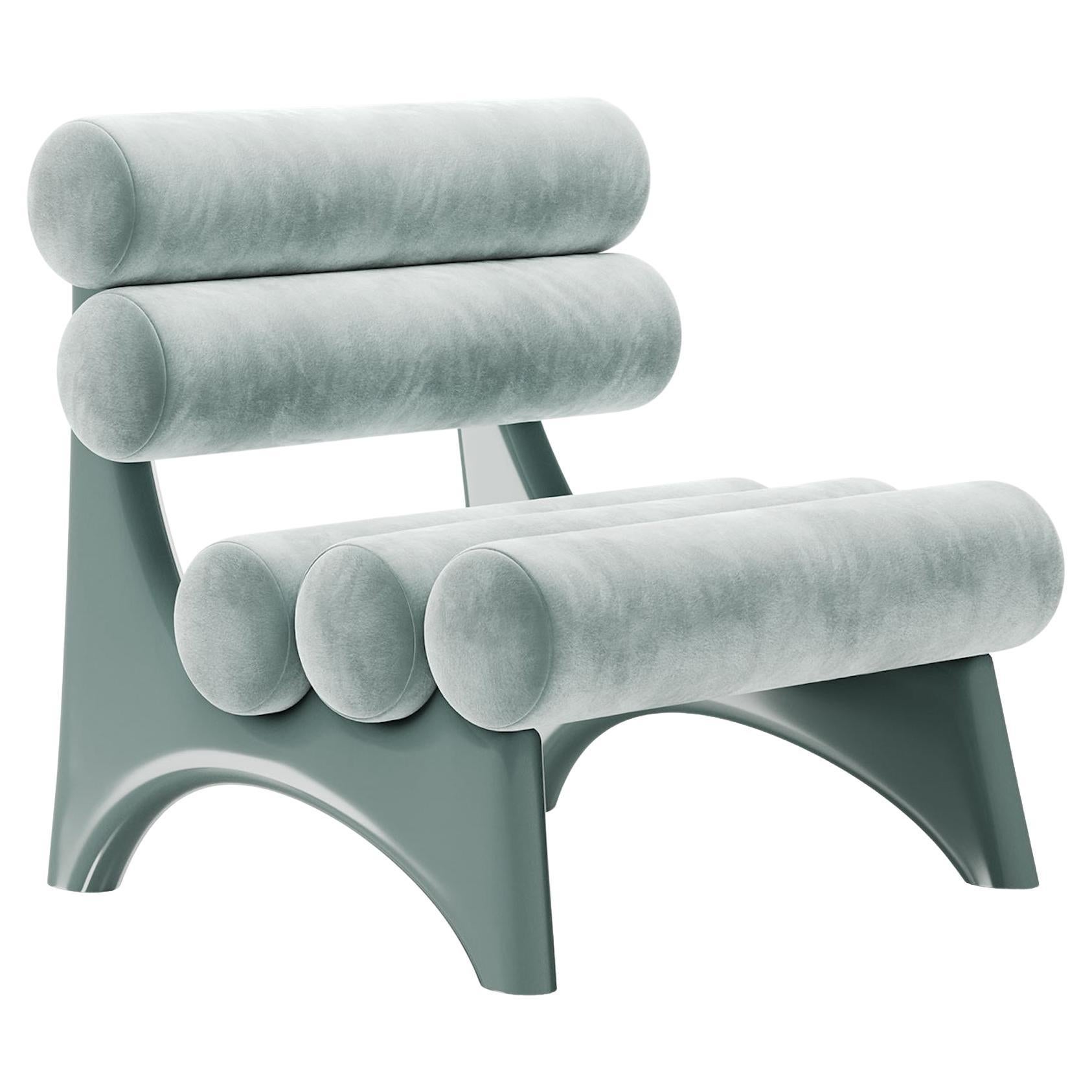 Postmodern Kintai Armchair with Arched Structure by Mavo Atelier, Handmade For Sale