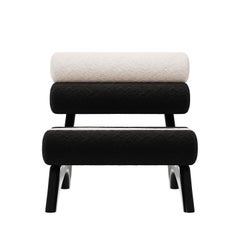 Postmodern Kintai Armchair in Bouclé with Arched Structure by Mavo Atelier