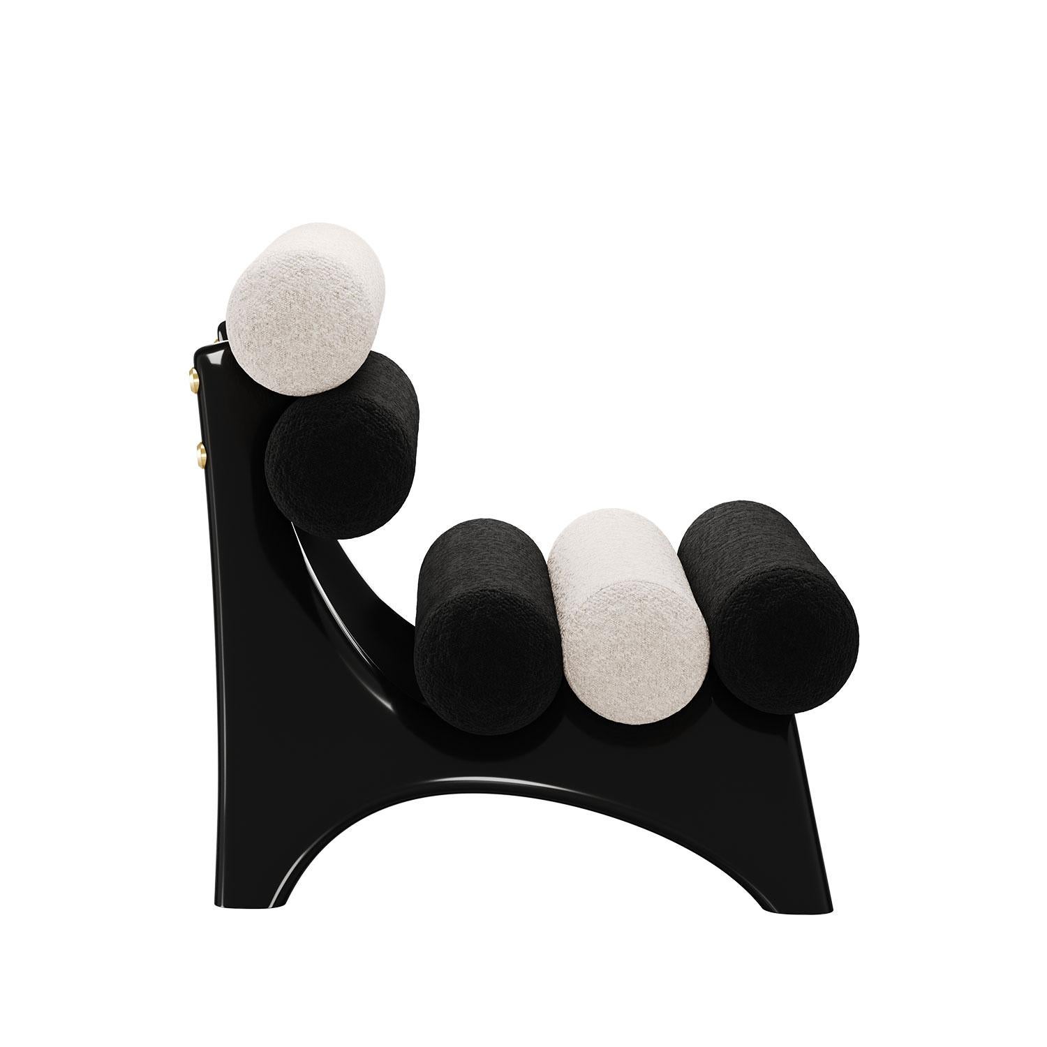 Postmoderne Fauteuil postmoderne Kintai en bouclé avec structure arquée par Mavo Atelier A en vente