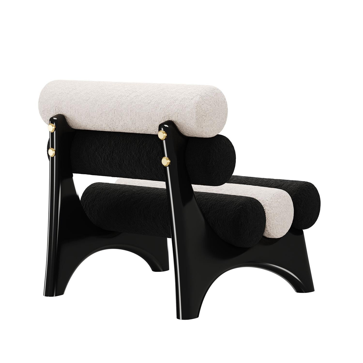 Portugais Fauteuil postmoderne Kintai en bouclé avec structure arquée par Mavo Atelier A en vente