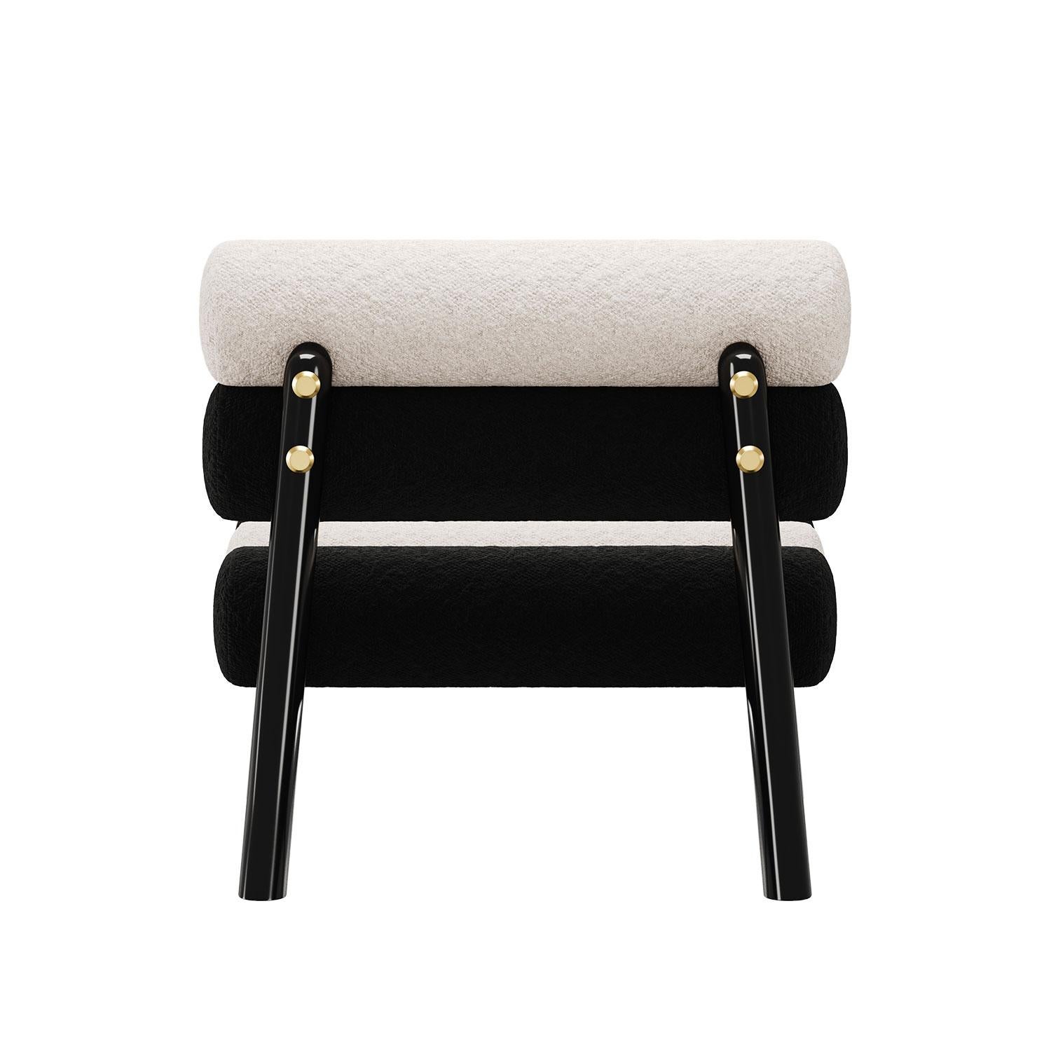 Fait main Fauteuil postmoderne Kintai en bouclé avec structure arquée par Mavo Atelier A en vente