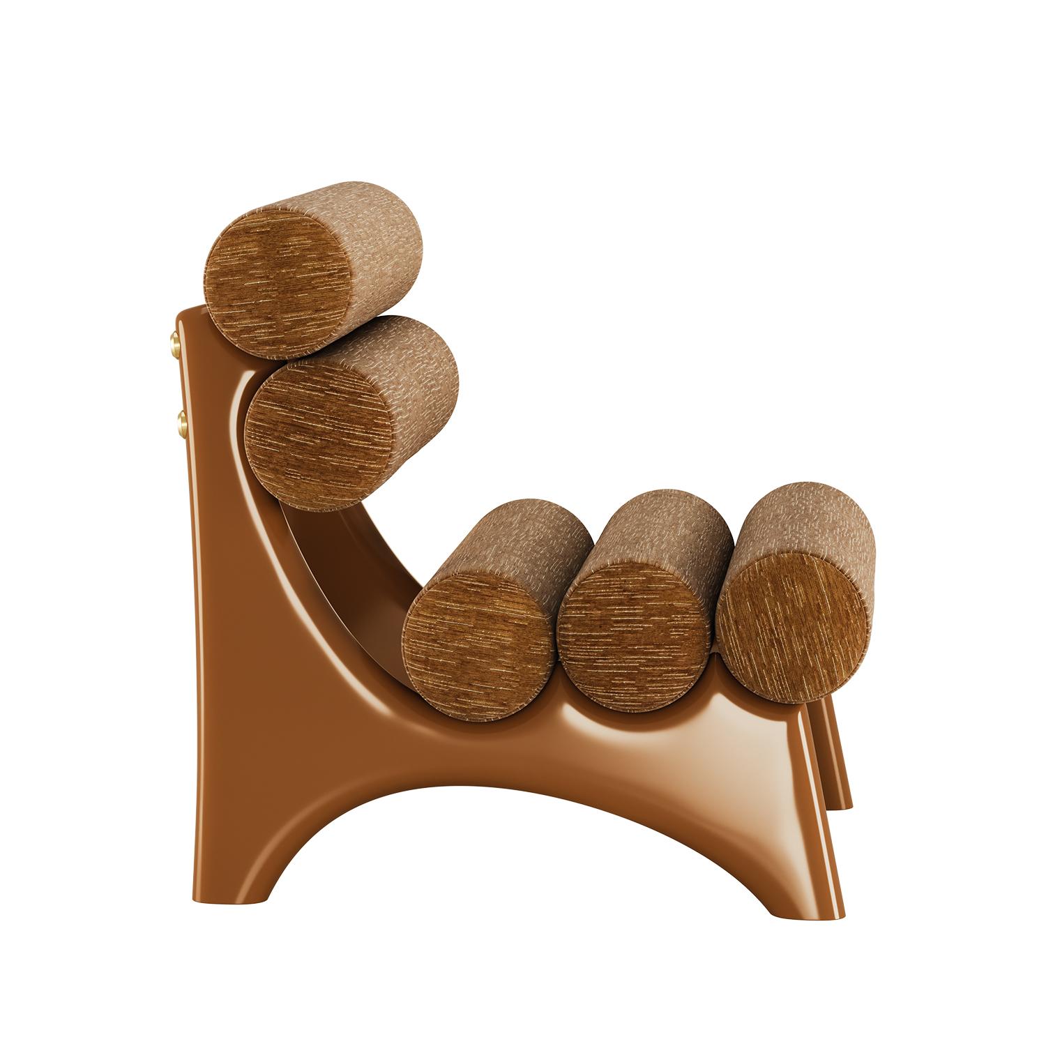 Postmoderne Fauteuil postmoderne Kintai à structure arquée par Mavo Atelier, fait main en vente