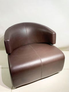 Postmodern "Kola" Leather Club Chair by Manzoni & Tapinassi for Steiner Paris