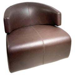 Postmodern "Kola" Leather Club Chair by Manzoni & Tapinassi for Steiner Paris