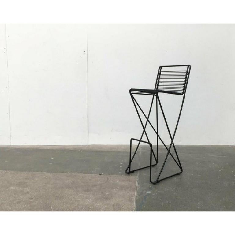Taburete de bar postmoderno Kreuzschwinger de Till Behrens para Meyer Stahlmöbel, años 80 siglo XX en venta