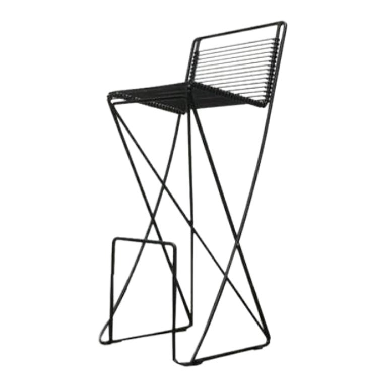 Tabouret de bar postmoderne Kreuzschwinger par Till Behrens pour Meyer Stahlmöbel, 1980