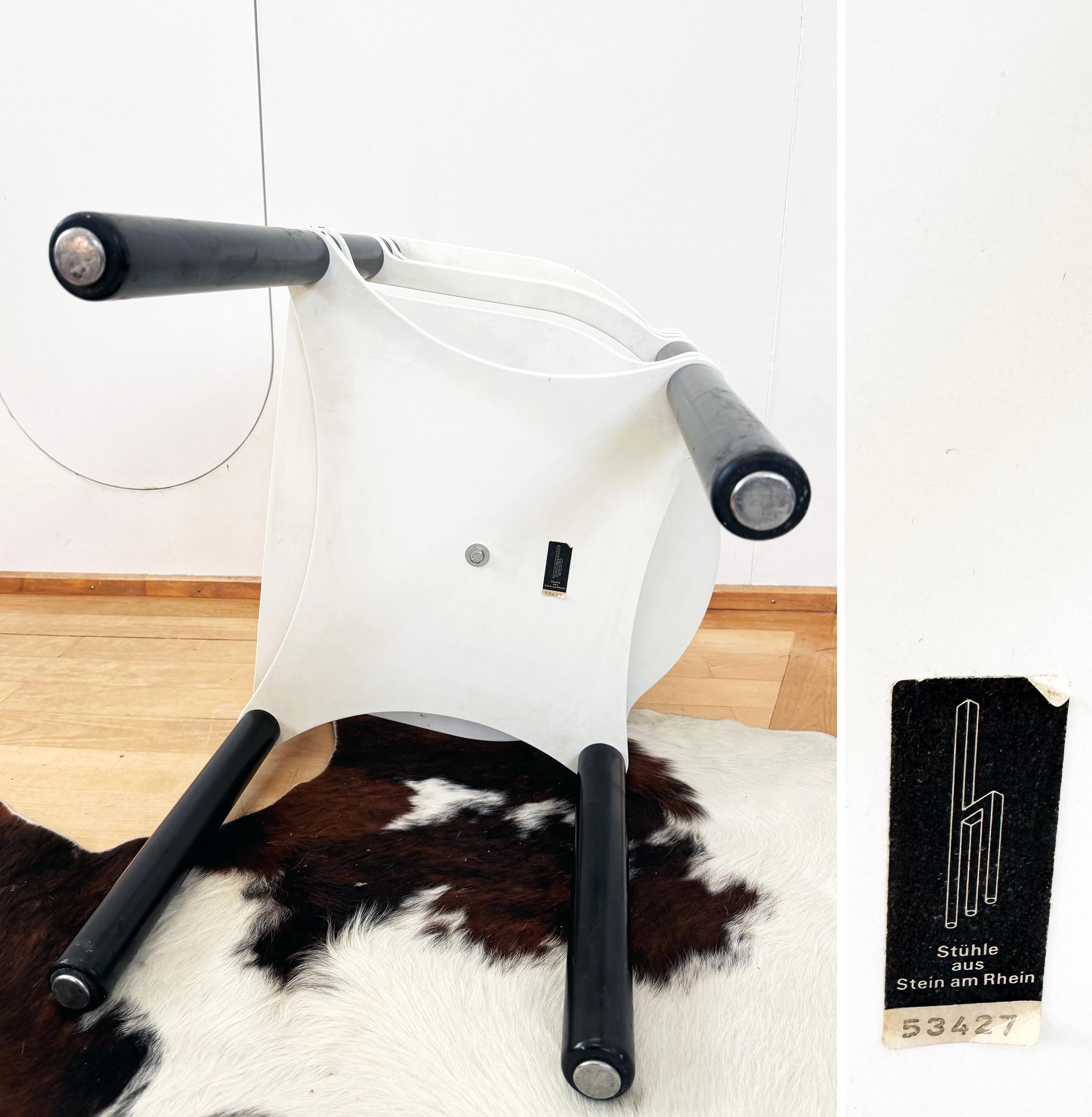 Late 20th Century Postmodern Kurt Thut Dietiker White + Black Chair, 80s--1 Piece (5 avail) For Sale