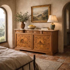 Postmodern Lacquer Dresser with Faux-Marble Top