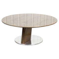Postmodern Lacquered Burlwood Table on Chrome Base