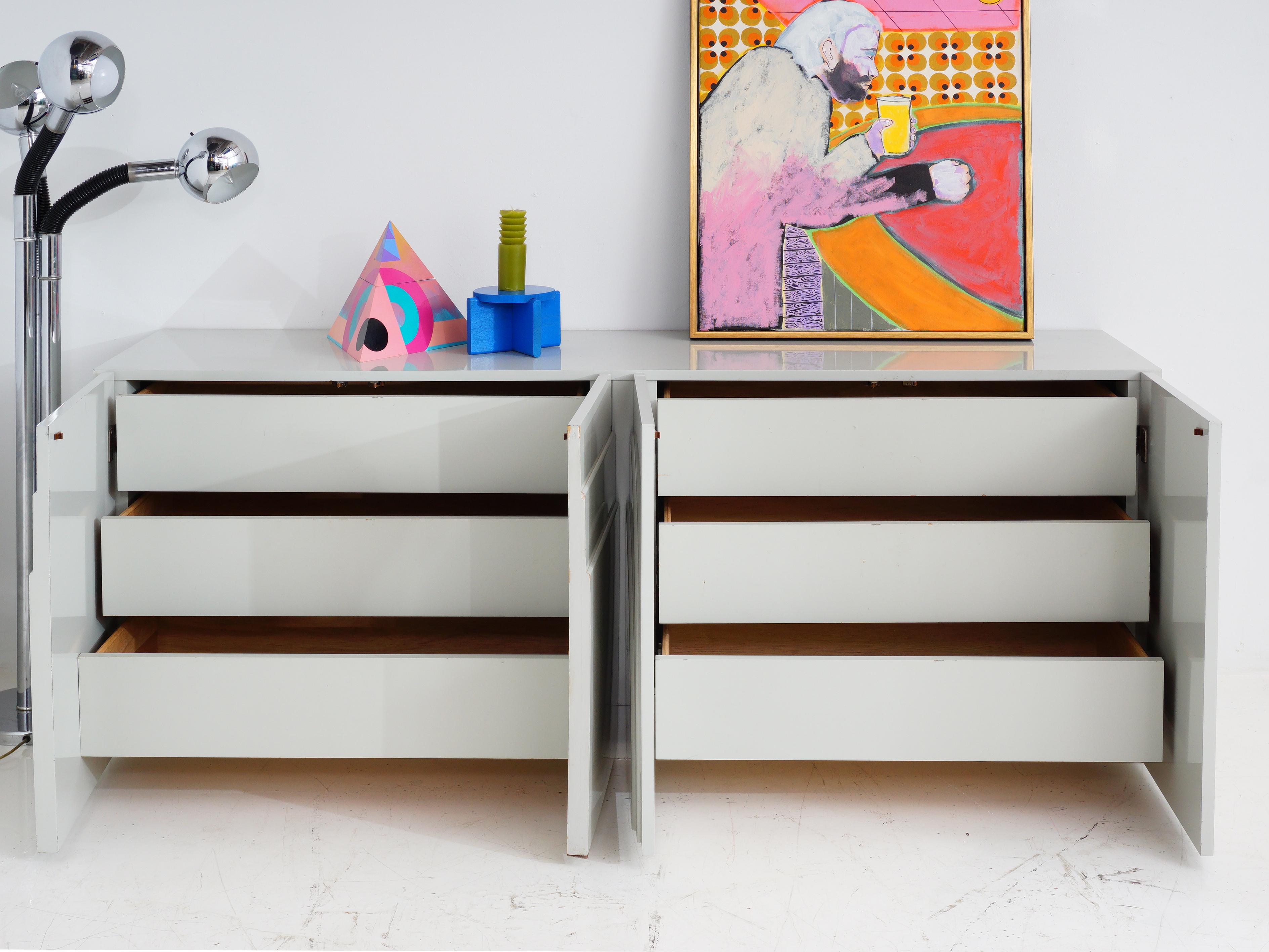 Post-Modern Postmodern Lacquered Sideboard,  1980s For Sale