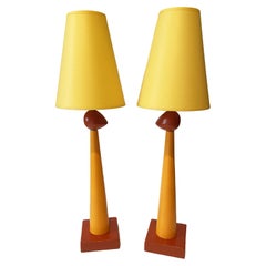 Postmodern Lamps in Ceramic, style of Memphis Milano or Olivier Villatte, 1980s.