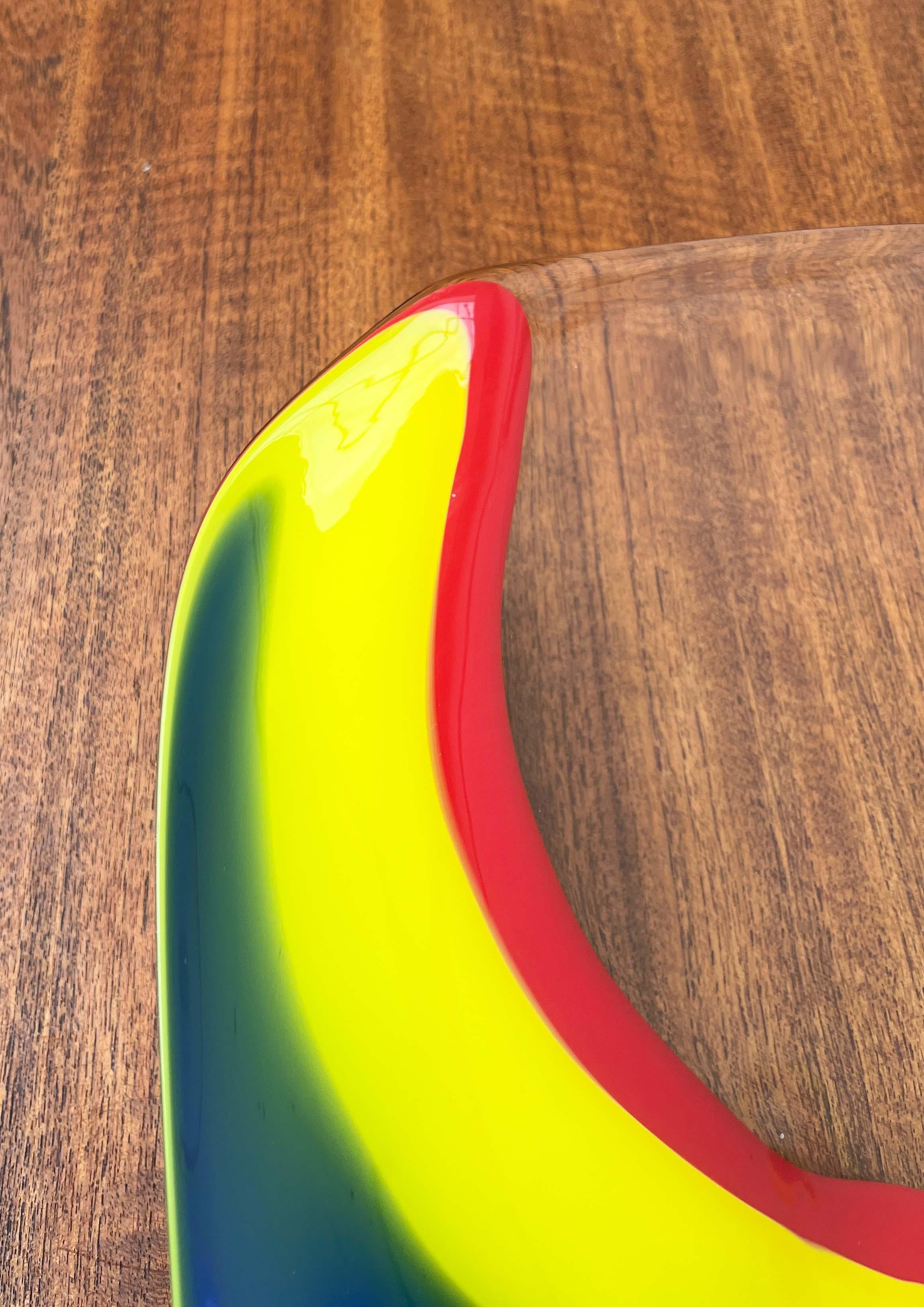 Postmodern Large Art Glass Bowl from Johansfors, Sweden, 1980s For Sale 13