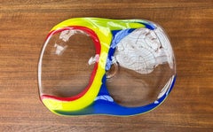 Postmodern Large Art Glass Bowl from Johansfors, Sweden, 1980s