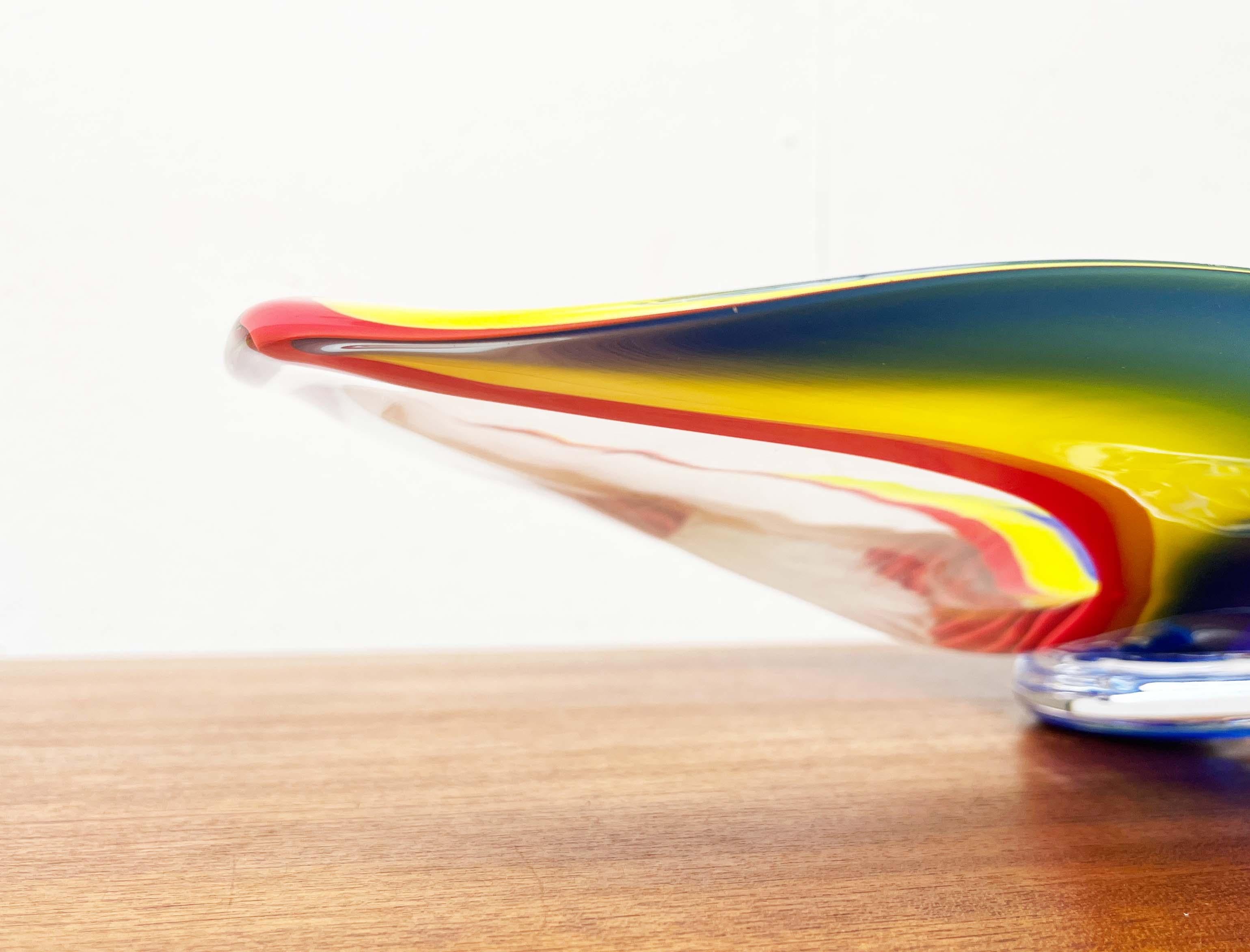 Postmodern Large Art Glass Bowl from Johansfors, Sweden, 1980s For Sale 2