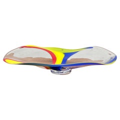 Postmodern Large Art Glass Bowl from Johansfors, Sweden, 1980s