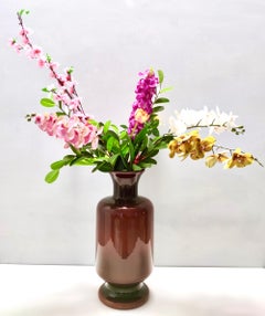 Postmodern Large Maroon Encased Murano Glass Vase by La Murrina, Italy 1980s