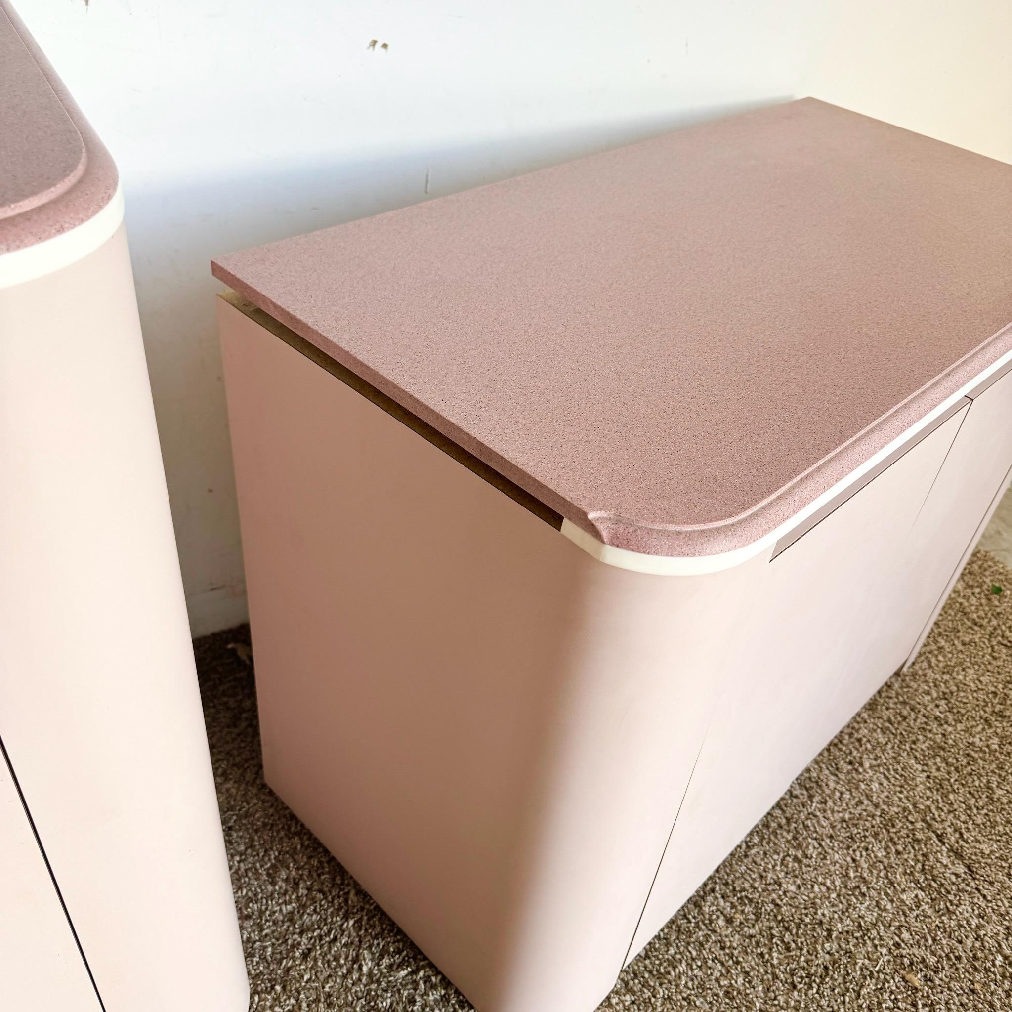 Mobile/Bar/Parete in laminato Postmodern Lavender con piani in gesso rosa, 4 pezzi in vendita 4