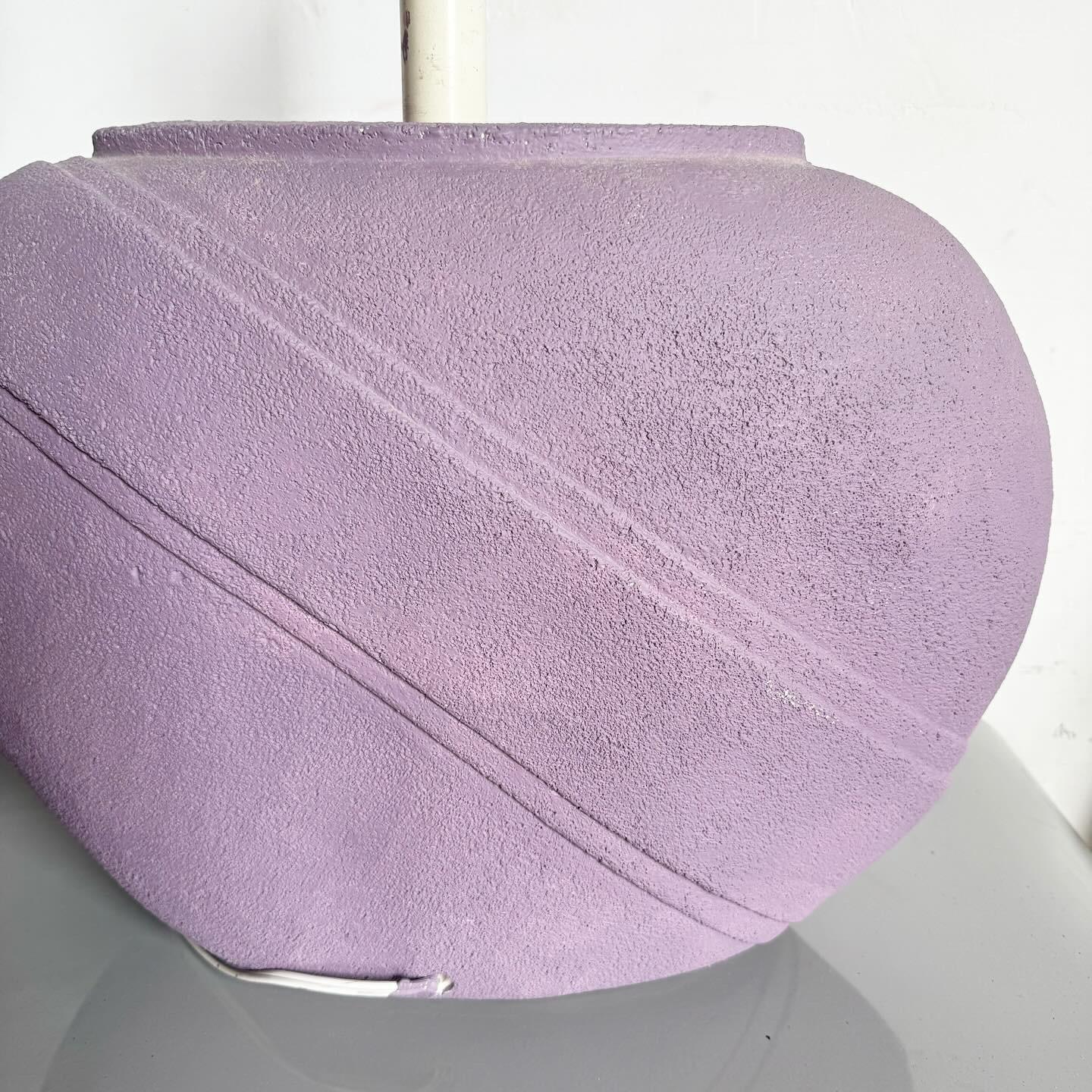 American Postmodern Lavender Purple Vase Table Lamps - a Pair For Sale