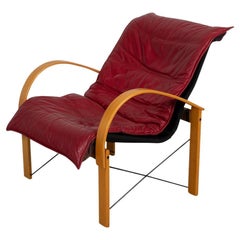 Postmodern Leather Armchair Attributed to Tord Bjorklund