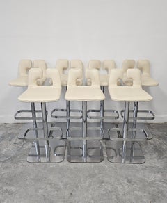 Postmodern Leather Bar Stools designed by Massimo Iosa Ghini for Poltrona Frau