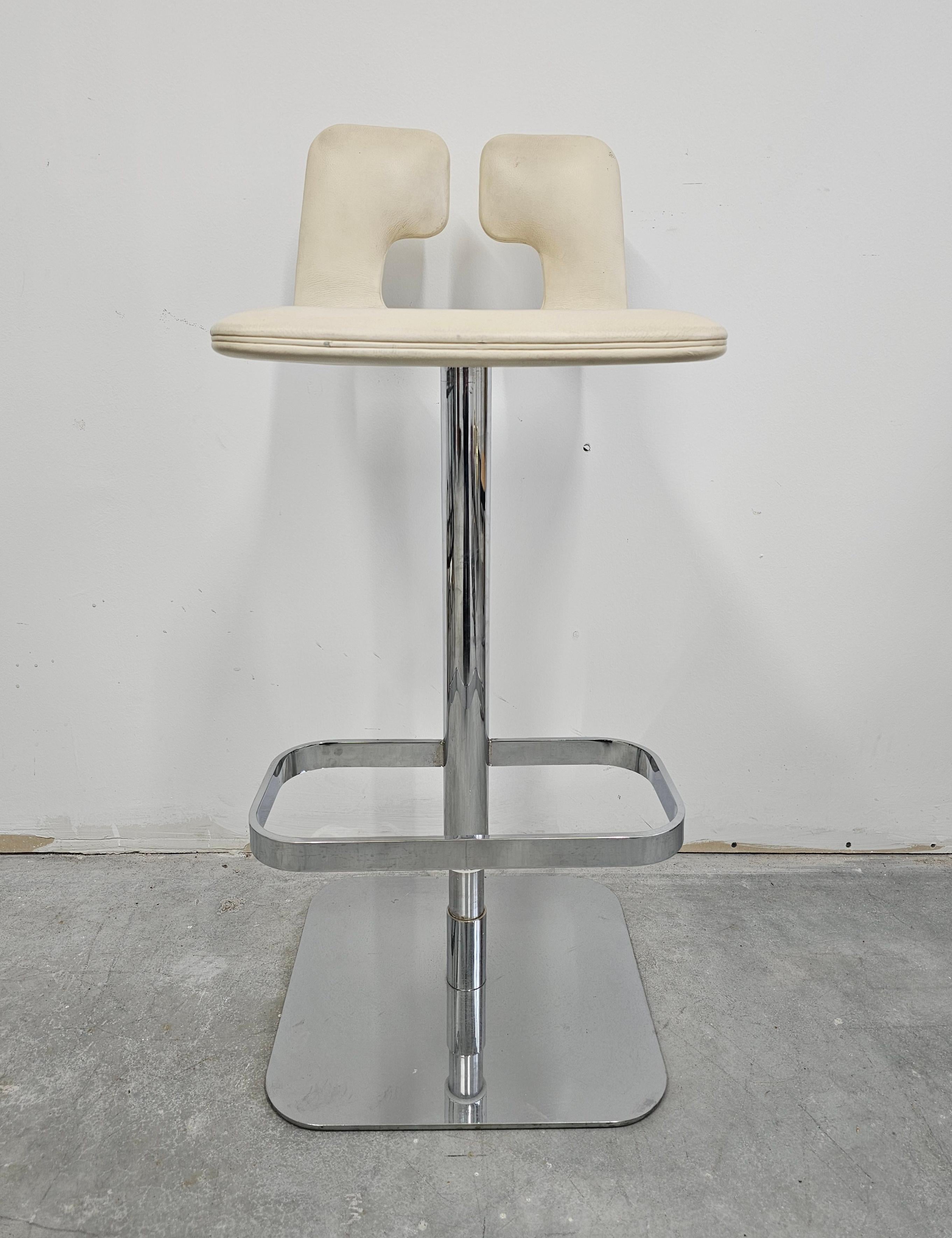 Taburetes de bar de cuero postmodernos diseñados por Massimo Iosa Ghini para Poltrona Frau Posmoderno en venta