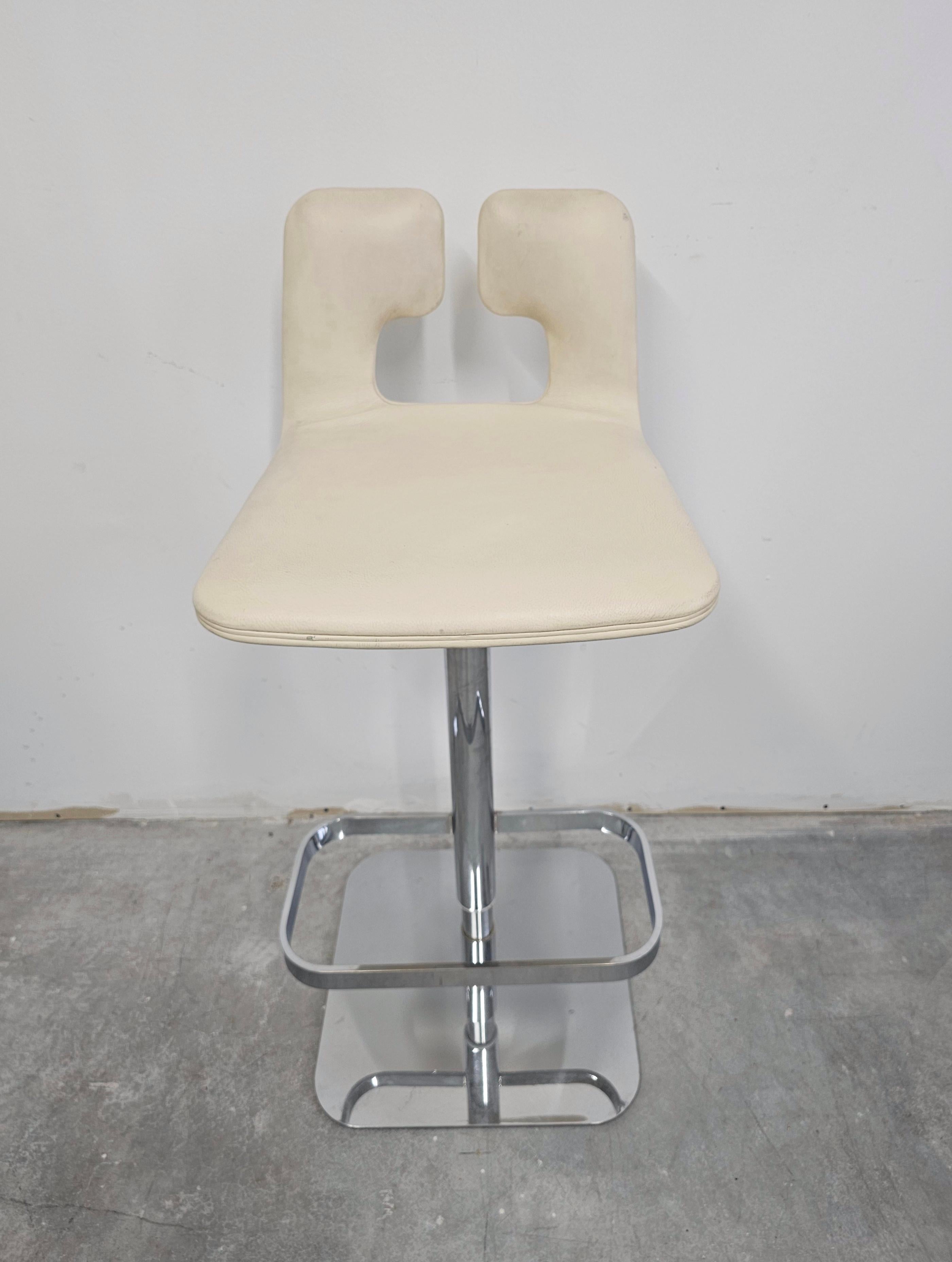 Taburetes de bar de cuero postmodernos diseñados por Massimo Iosa Ghini para Poltrona Frau Italiano en venta