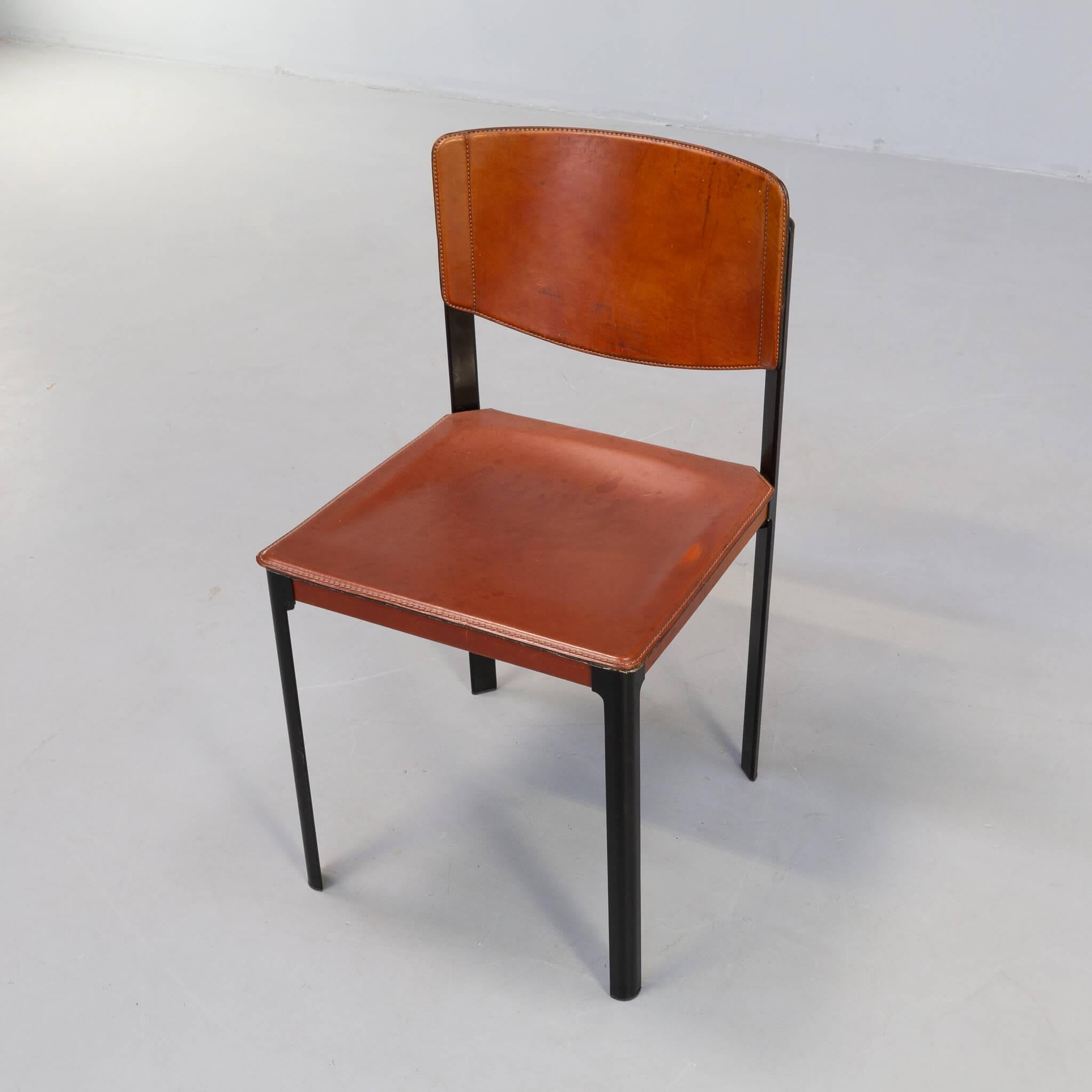 Postmodern leather dining chair for Matteo Grassi 3