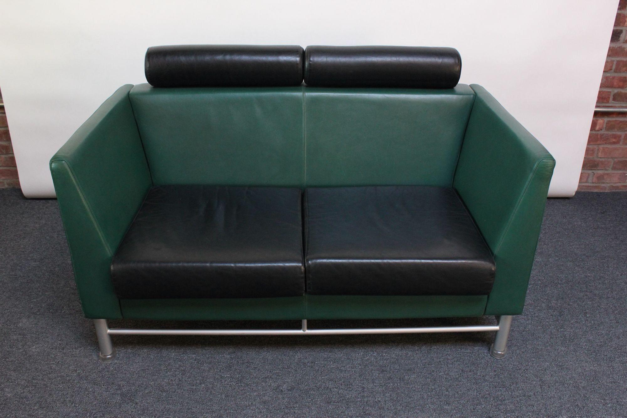 Memphis-Style/Postmodern two-seat sofa designed in 1983 by Ettore Sottsass for Knoll for the 