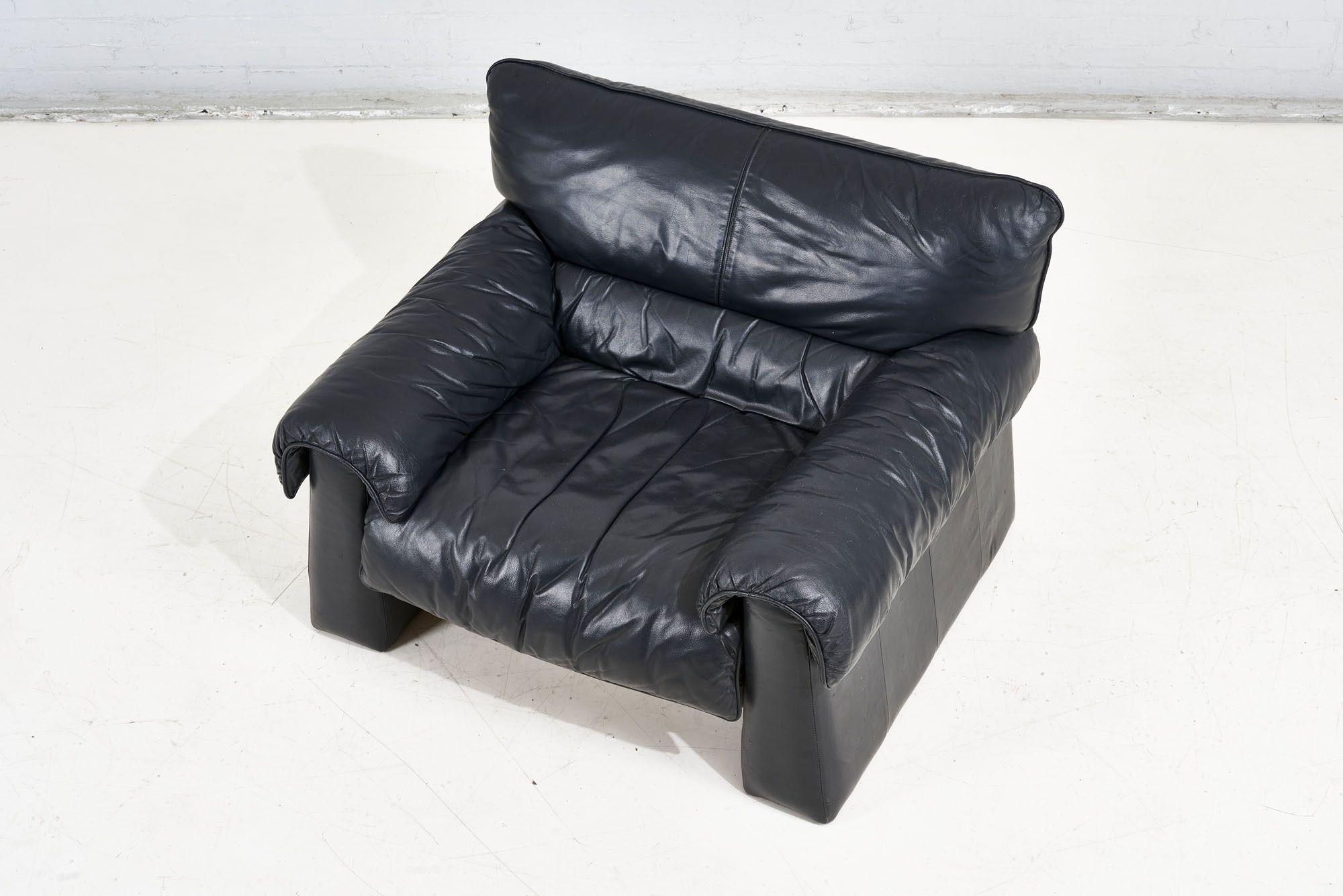 American Post Modern Leather Lounge Chair, 1970