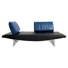 Sofá / Daybed / Loveseat de cuero postmoderno de Peter Maly para Cor, Alemania Años 80