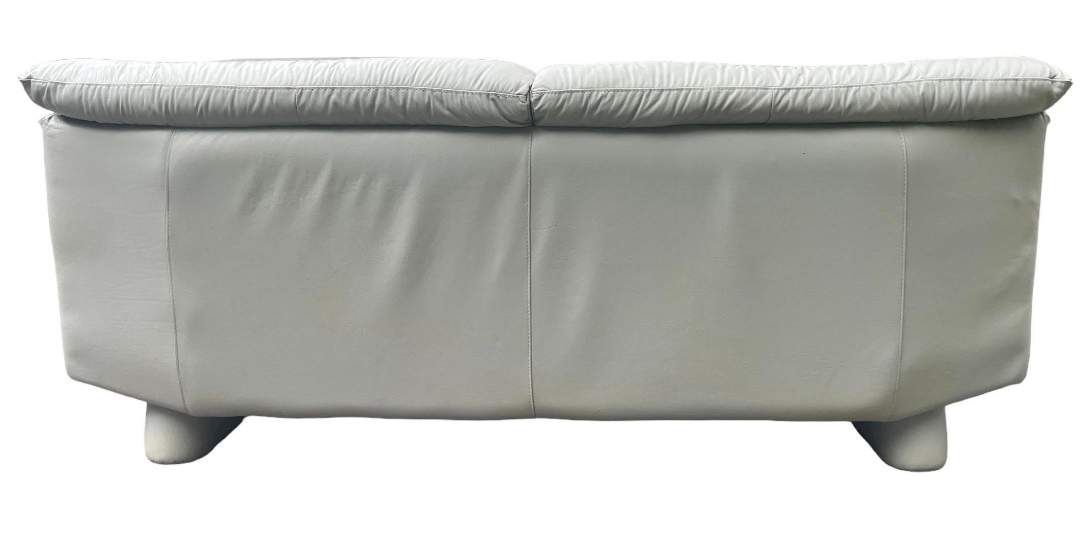 Postmodern Leather Sofa in the style of Nicoletti Salotti Italian 3 Seat Sofa 1