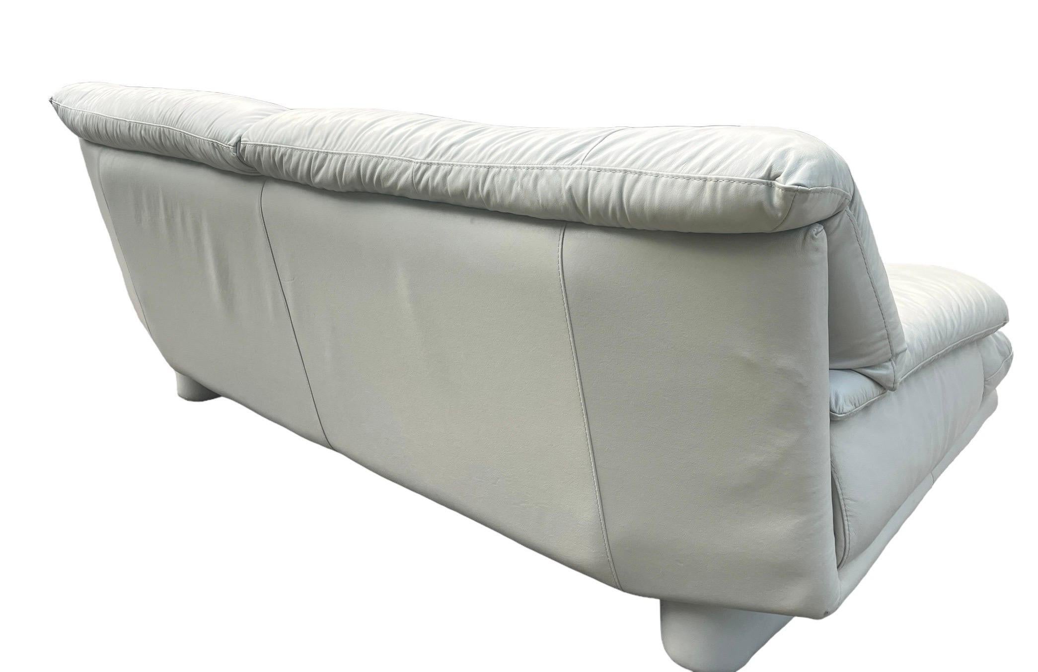 Postmodern Leather Sofa in the style of Nicoletti Salotti Italian 3 Seat Sofa 2