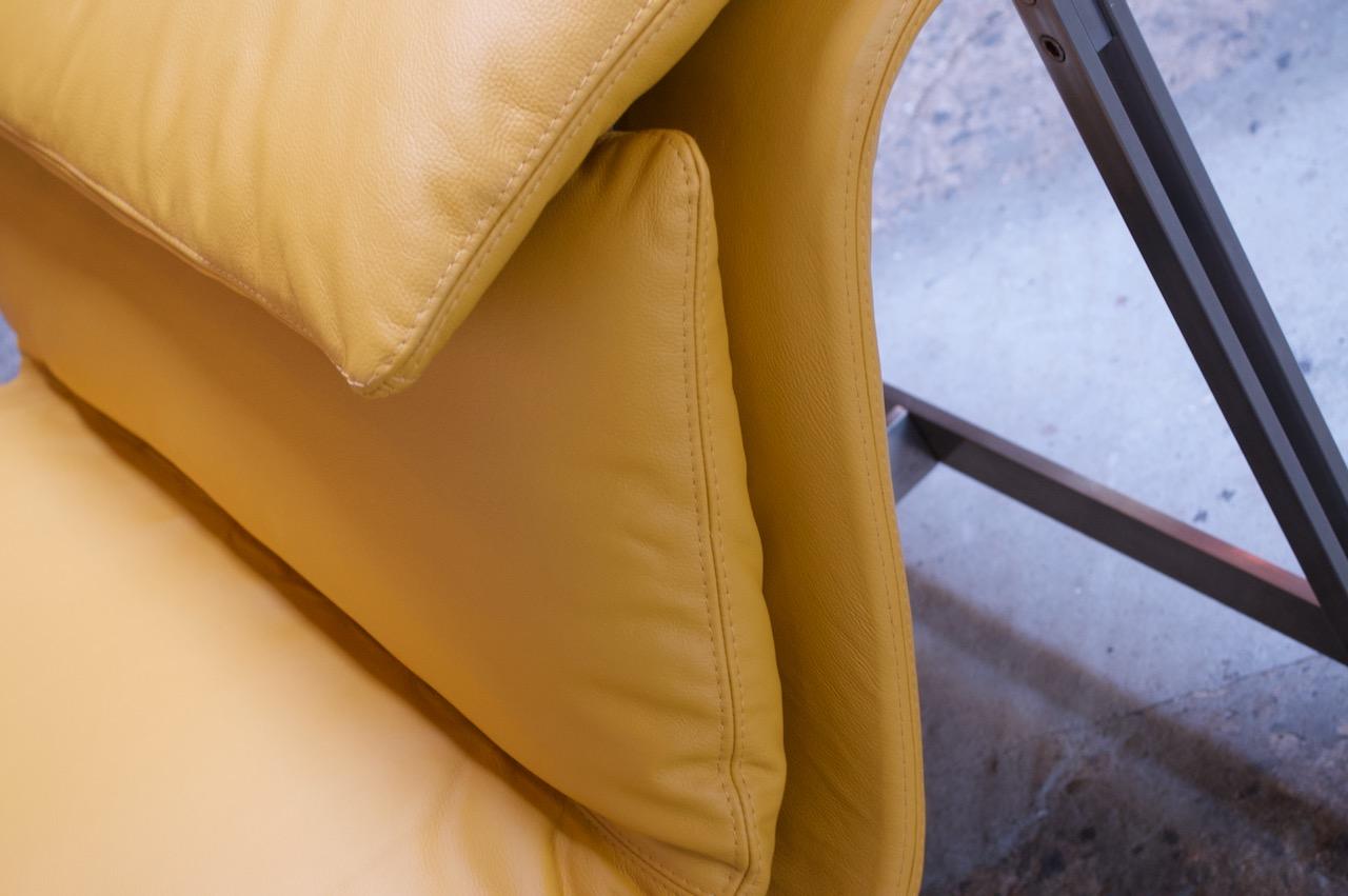 Chaise « Wave » postmoderne en cuir de Giovanni Offredi pour Saporiti en vente 6