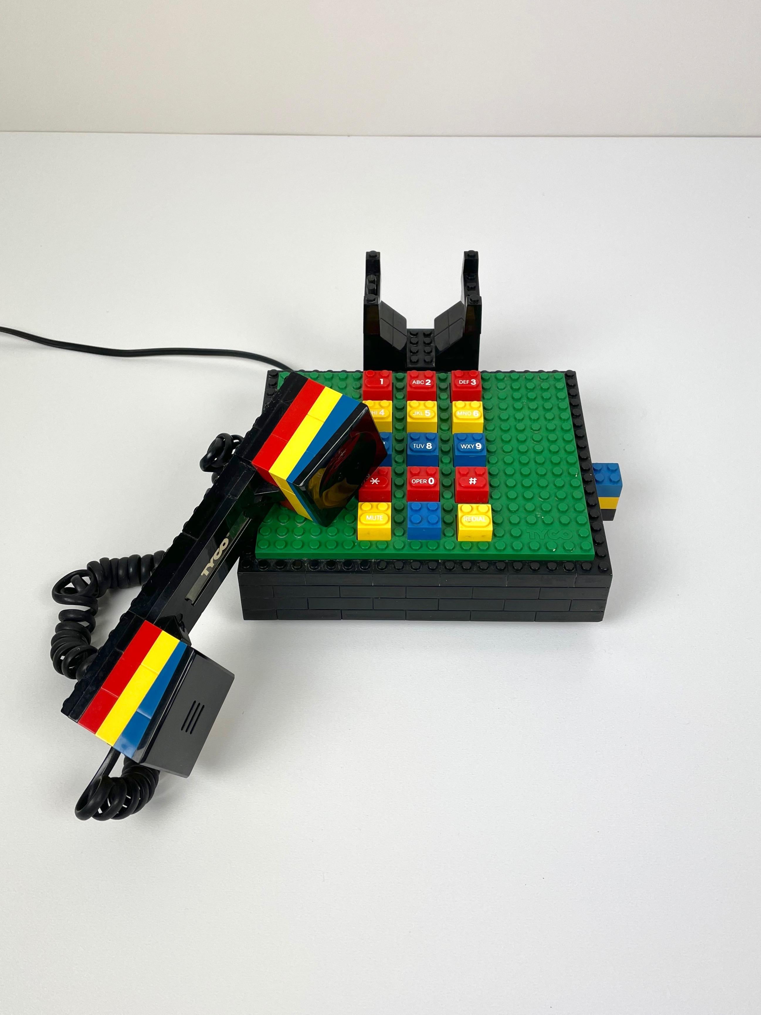 Plastic Postmodern “LEGO” Telephone Phone by Tyco For Sale
