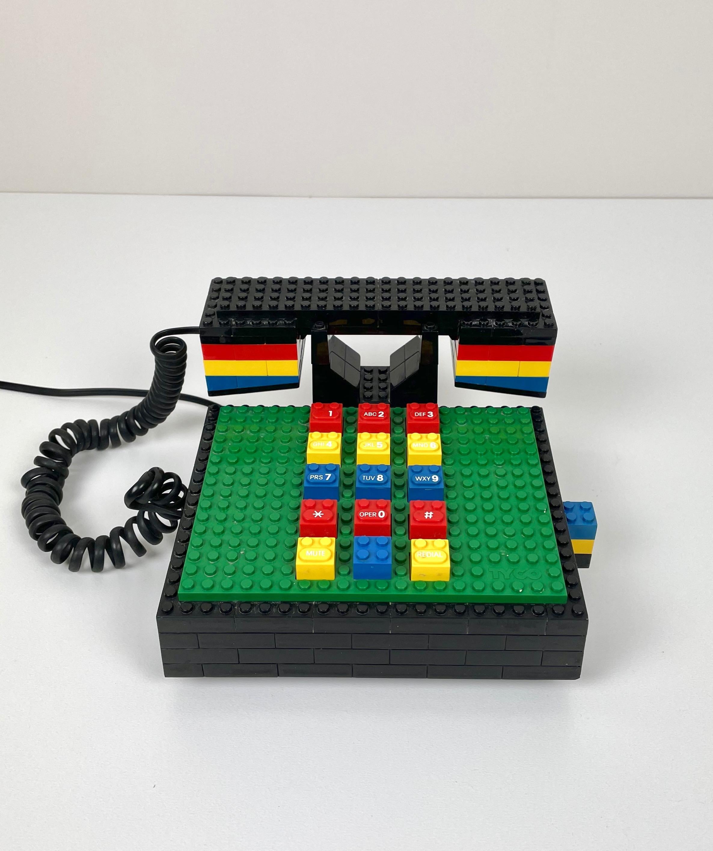 1990s telephone made of LEGO by Tyco.