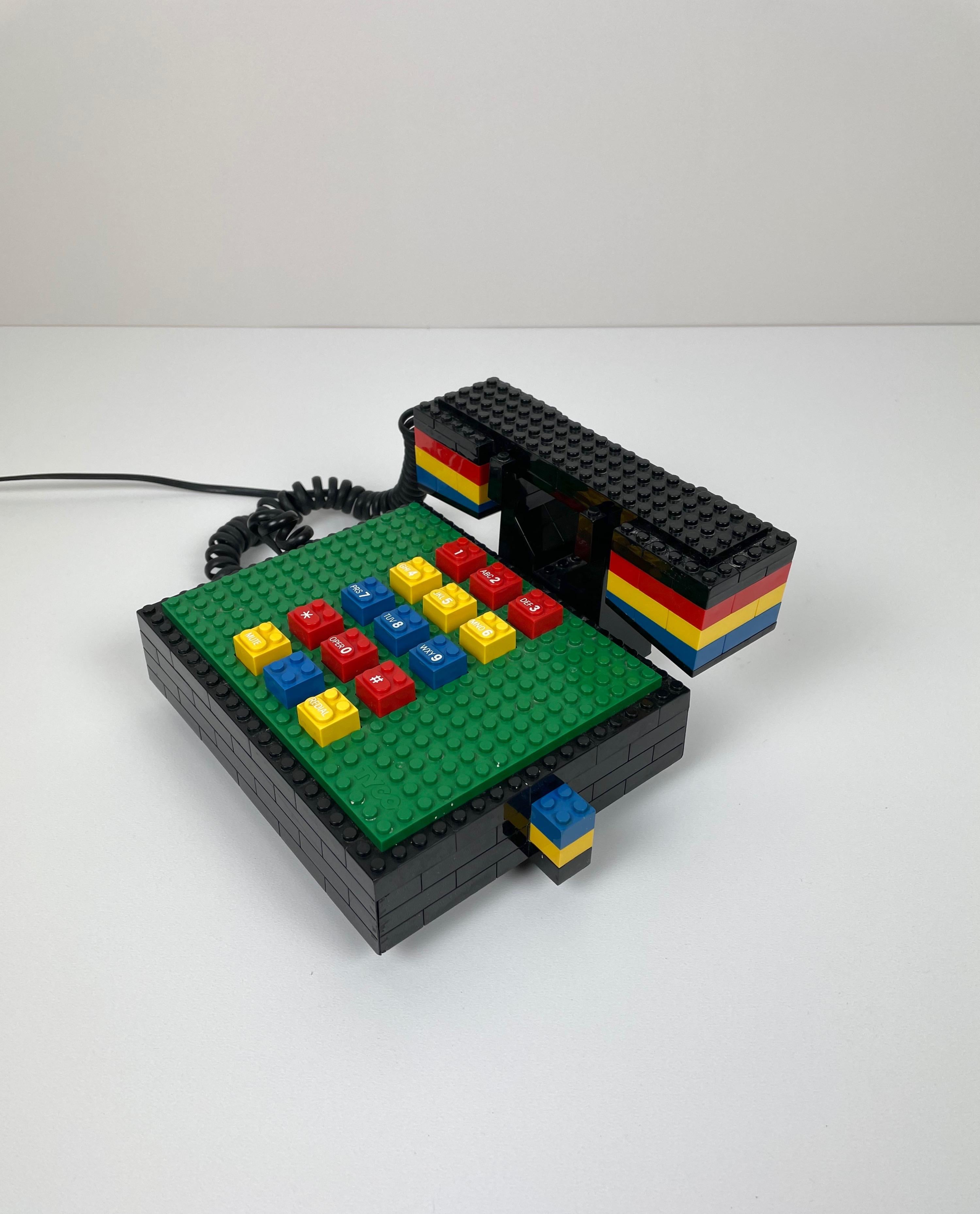 Post-Modern Postmodern “LEGO” Telephone Phone by Tyco For Sale