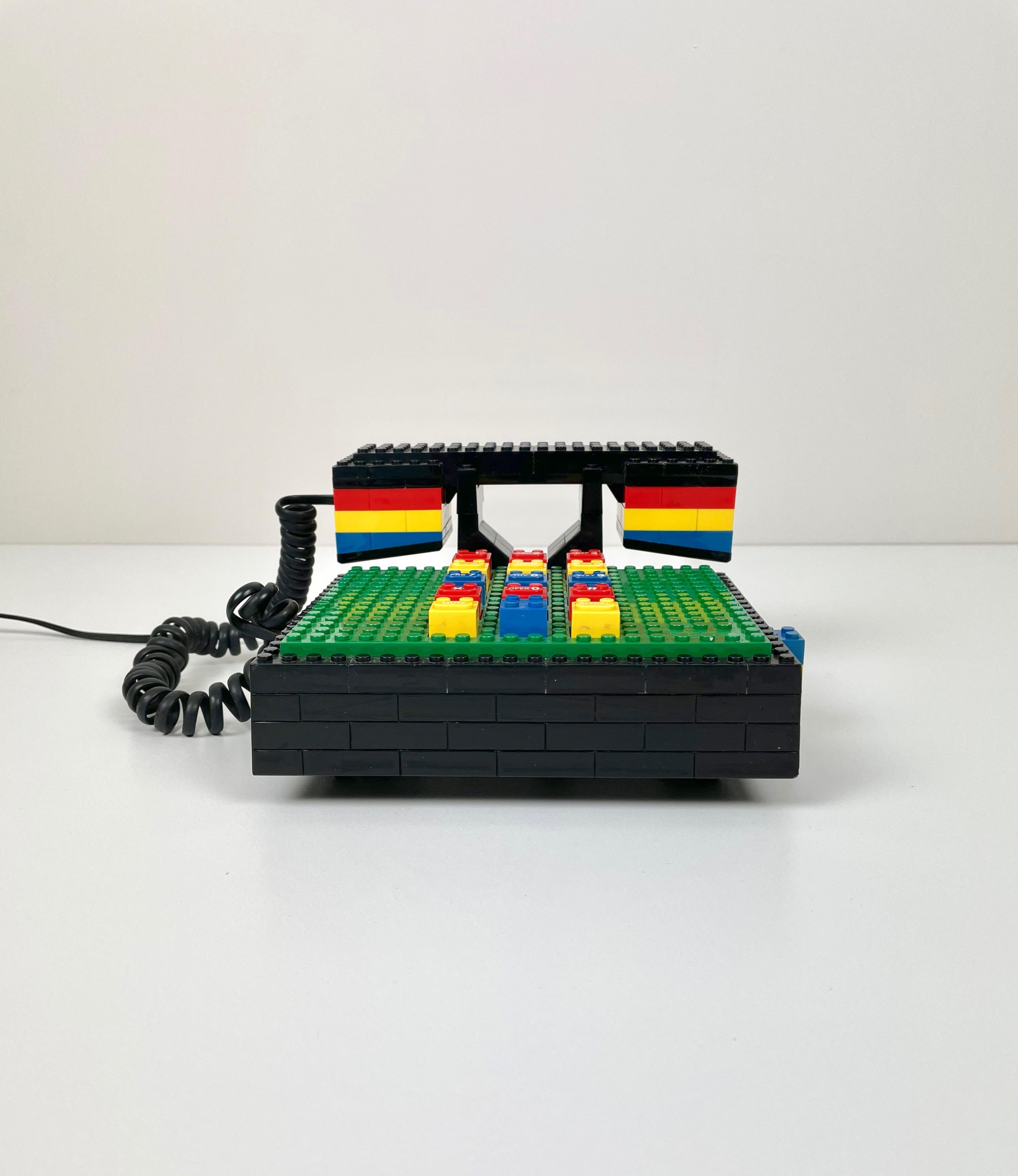 Japanese Postmodern “LEGO” Telephone Phone by Tyco For Sale