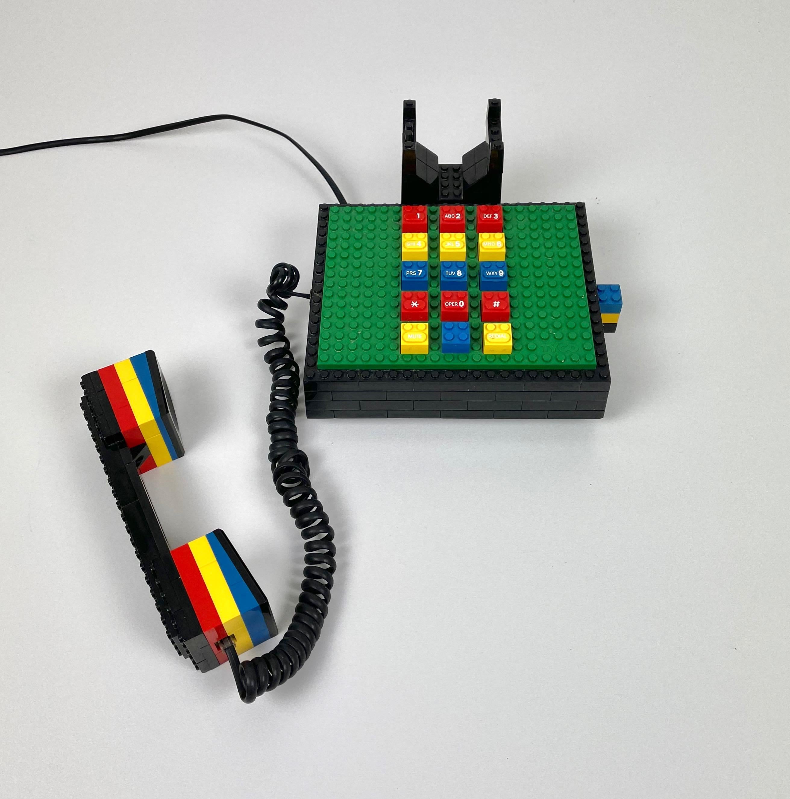 Late 20th Century Postmodern “LEGO” Telephone Phone by Tyco For Sale