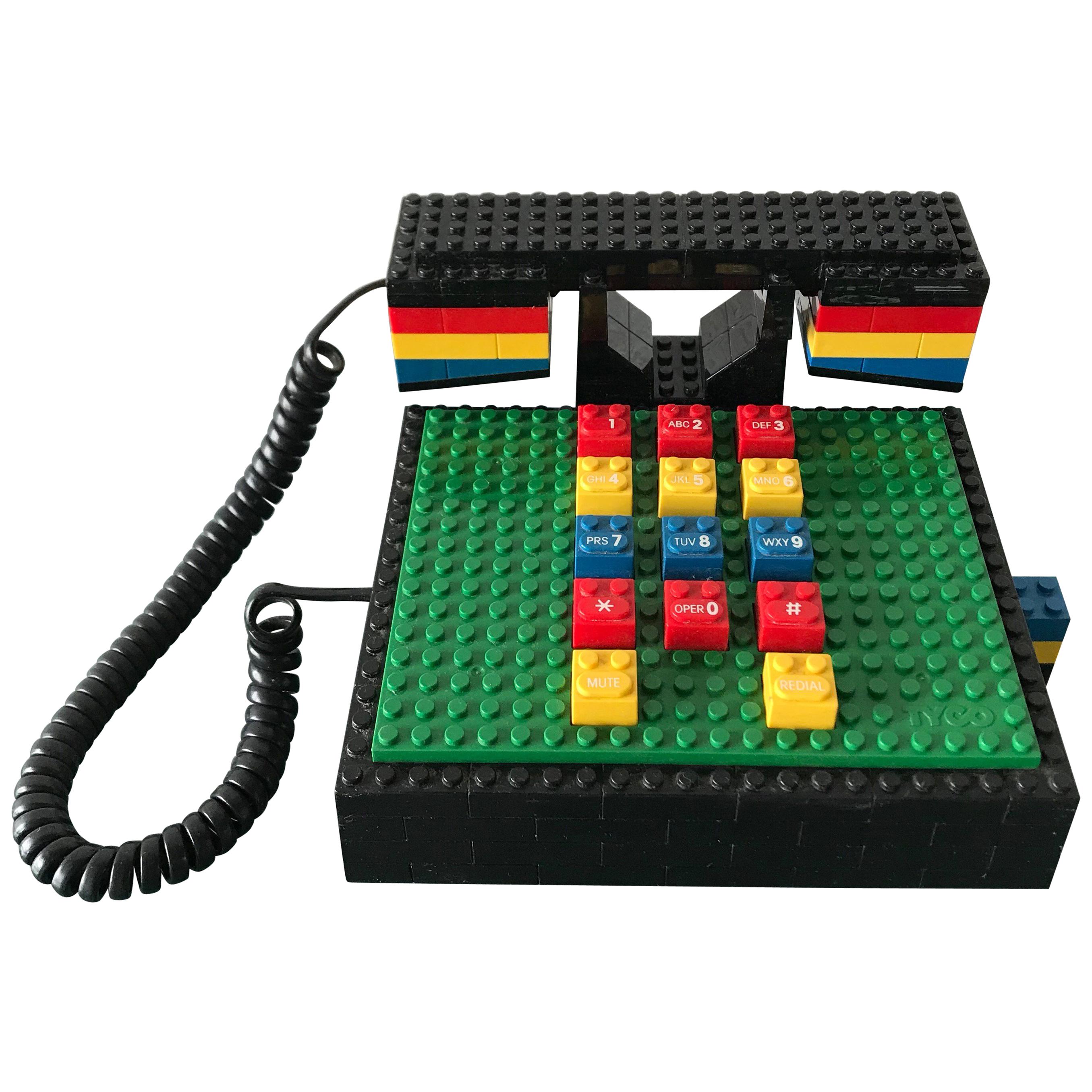 Postmodern “LEGO” Telephone, Phone by Tyco