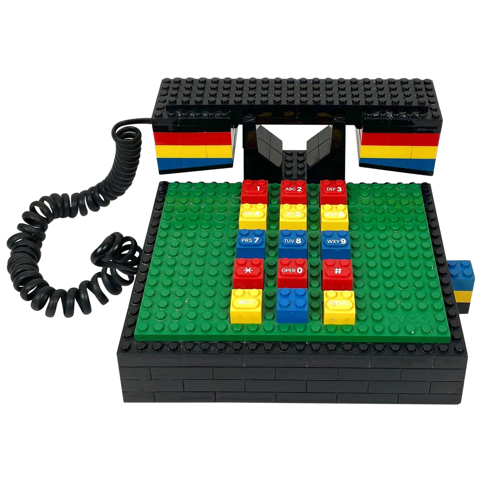 Postmodern “LEGO” Telephone Phone by Tyco For Sale